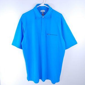 Antigua Desert Dry Golf Polo w/ Chest Zip Pocket